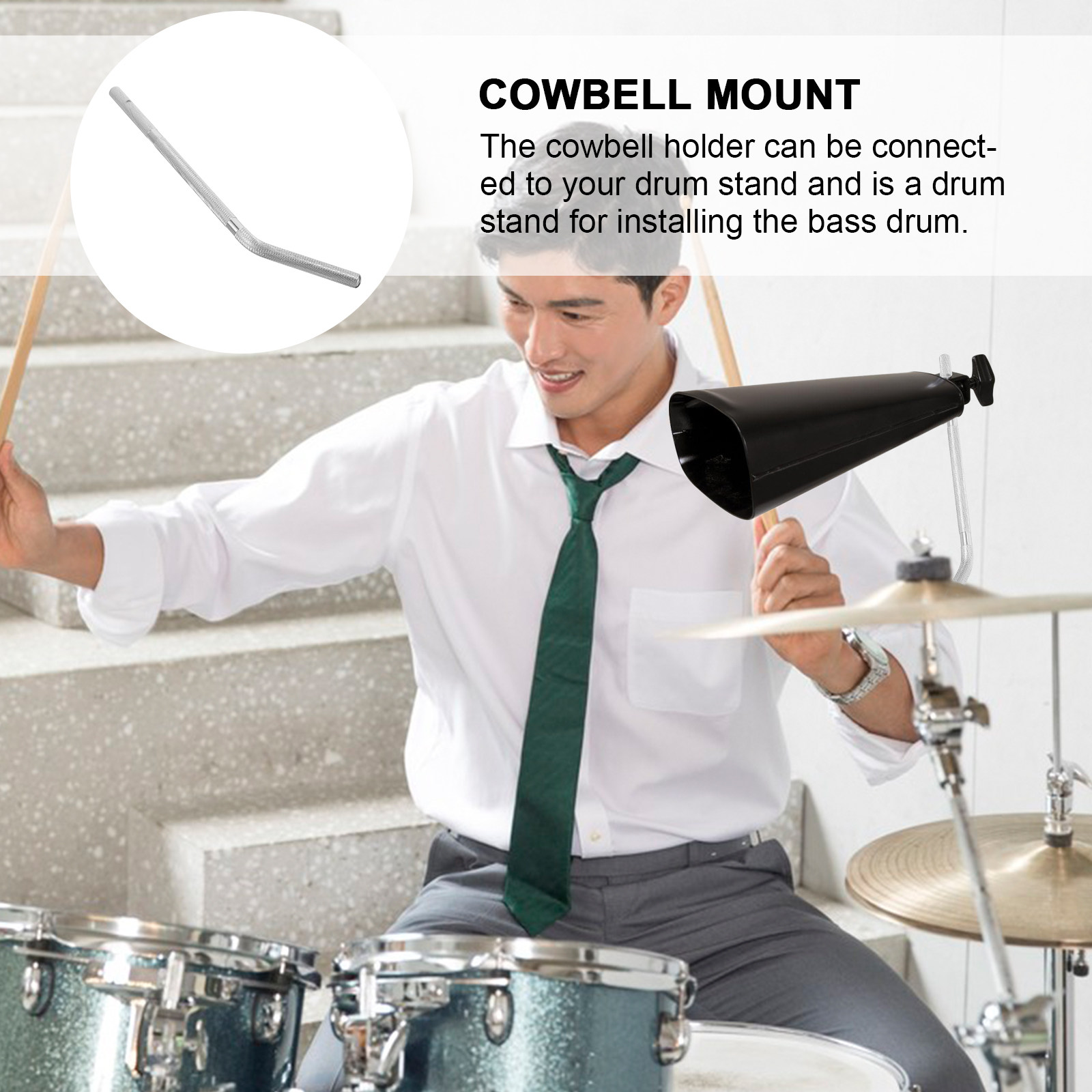 Musical Instrument Set - ขาตั้งกระดิ่งวัวโลหะ ความแข็งแรงสูง ที่ยึดกระดิ่งวัว ชุดกลอง ขาตั้งกลองเบส อะไหล่เปลี่ยนสำหรับเครื่องดนตรี