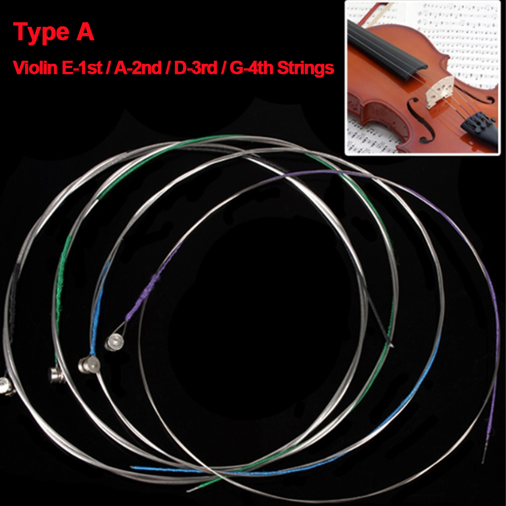 Musical Instrument Set - 4 ชิ้น/เซ็ตสายไวโอลิน E-A-D-G เหล็ก Core นิกเกิล