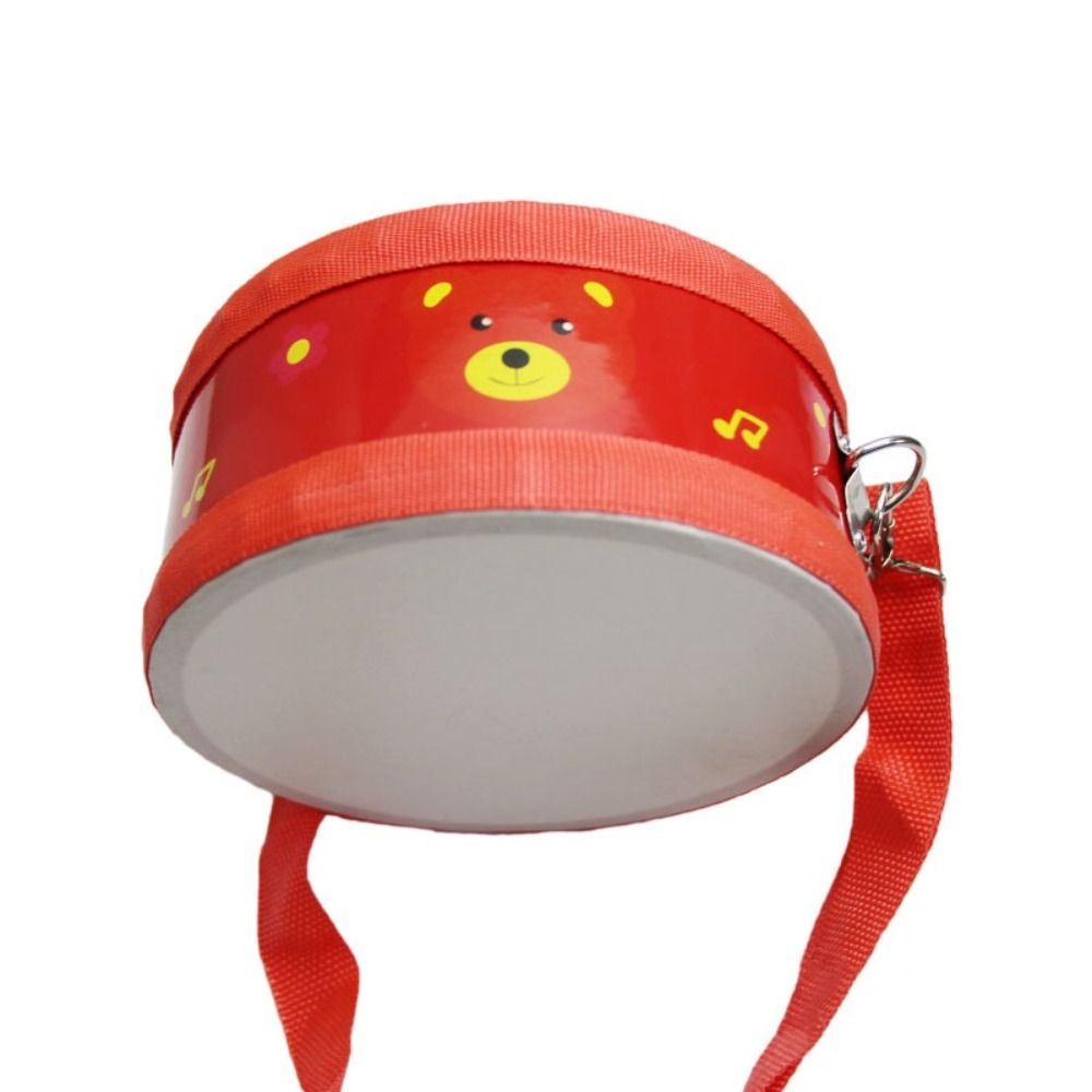 Musical Instrument With Hand - กลองไม้เด็ก ลายสัตว์สองด้าน เครื่องดนตรี พร้อมไม้กลอง สายสะพาย กลองมือเพื่อการศึกษา