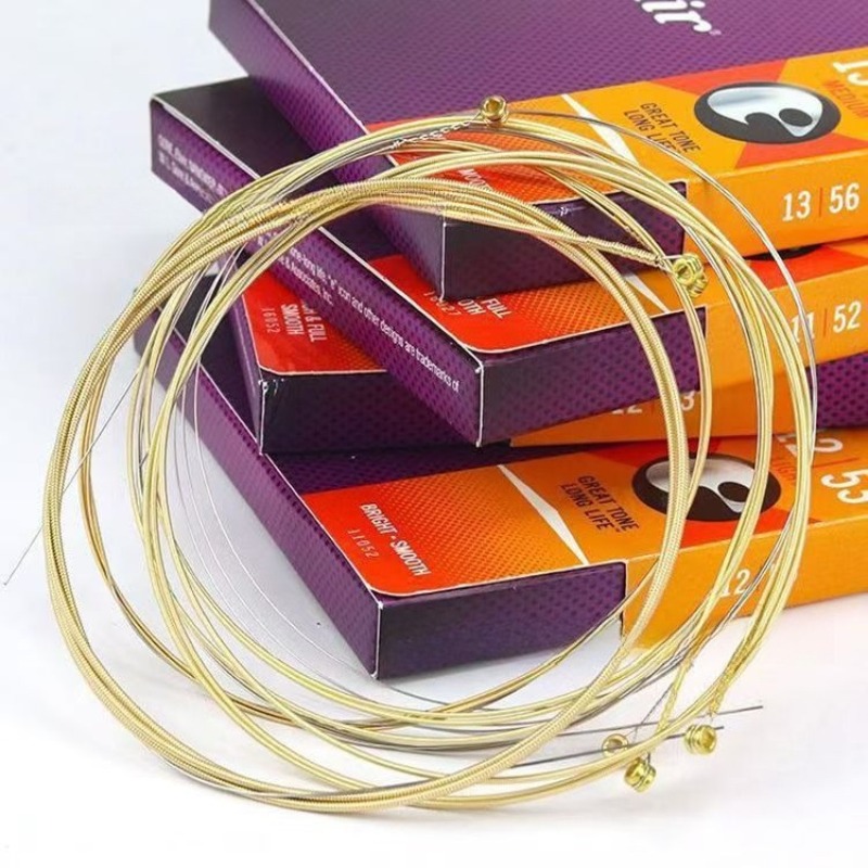 Musical Instrument Set - สายกีตาร์โปร่งเคลือบฟอสเฟอร์บรอนซ์และทองเหลือง ชุดเต็ม ป้องกันสนิม สายกีตาร์อะไหล่สำหรับกีตาร์โฟล์ค