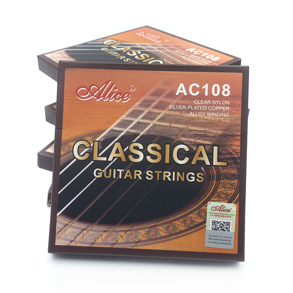 Classical Guitar Nylon - 5 ชุด Alice AC108-N สายกีตาร์คลาสสิกสายไนลอน Silver-Plated