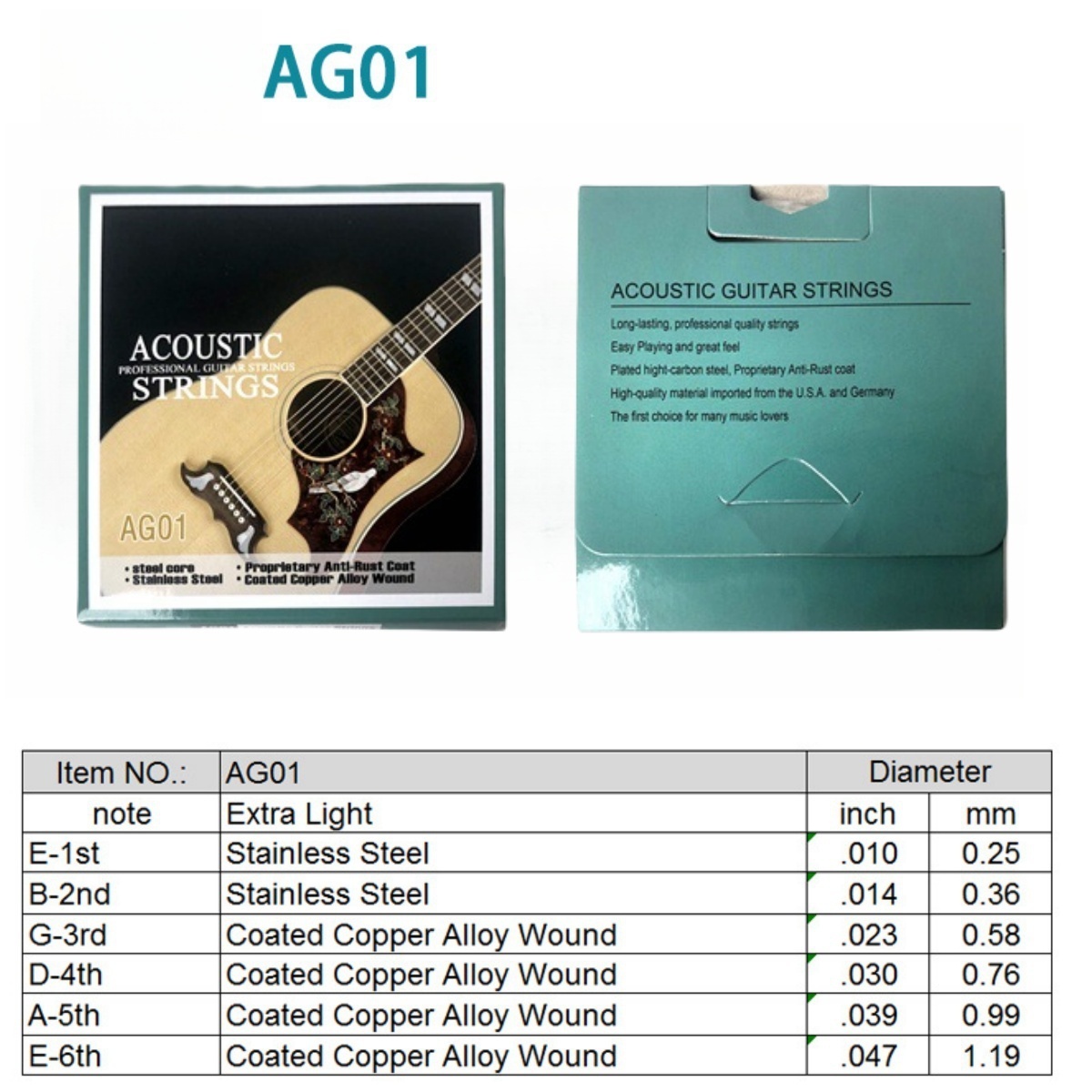 มิวาเยอร์ 1 ชุด/6 สาย AG01 สาย - Musical Instrument Set บทวิจารณ์และราคา