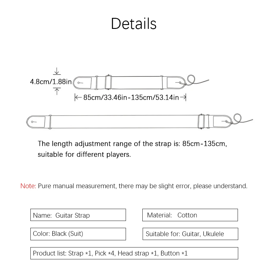 7 ชิ้น/เซ็ตสายคล้องคอหนัง PU ส - Musical Instrument In English บทวิจารณ์และราคา