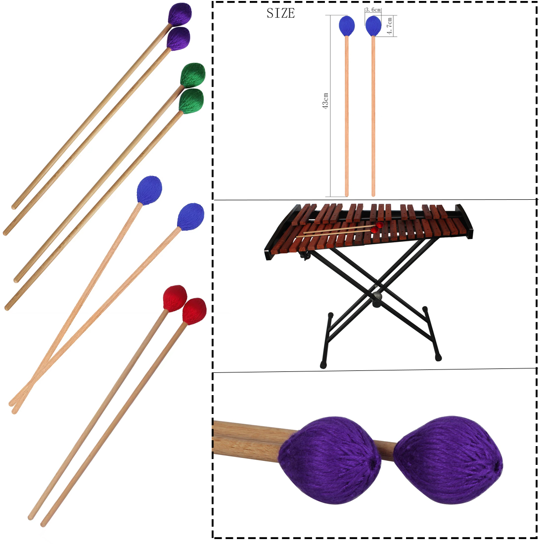 ไม้ตีระนาดมาริมบาแบบมืออาชีพ ด - Musical Instrument Marimba บทวิจารณ์และราคา