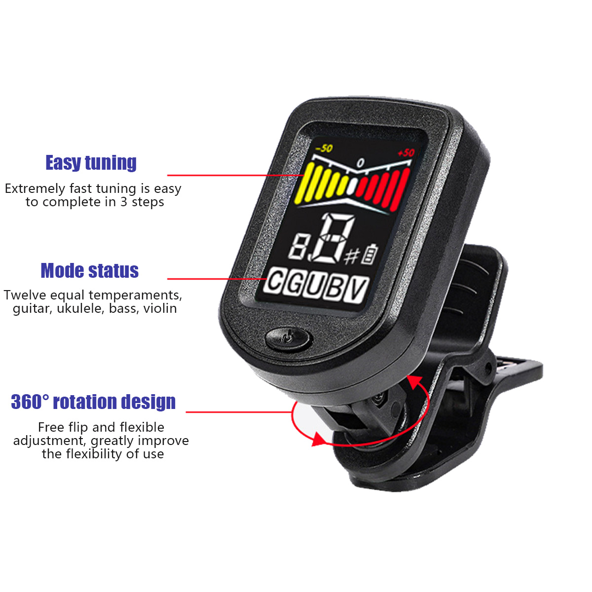 เครื่องตั้งสายกีตาร์แบบหนีบพร้ - Musical Instrument In English บทวิจารณ์และราคา